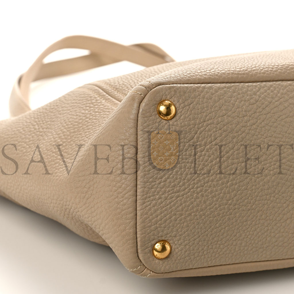 PRADA VITELLO DAINO SHOULDER BAG SABBIA (34*29*14cm) PRADA VITELLO DAINO SHOULDER BAG SABBIA (34*29*14cm)