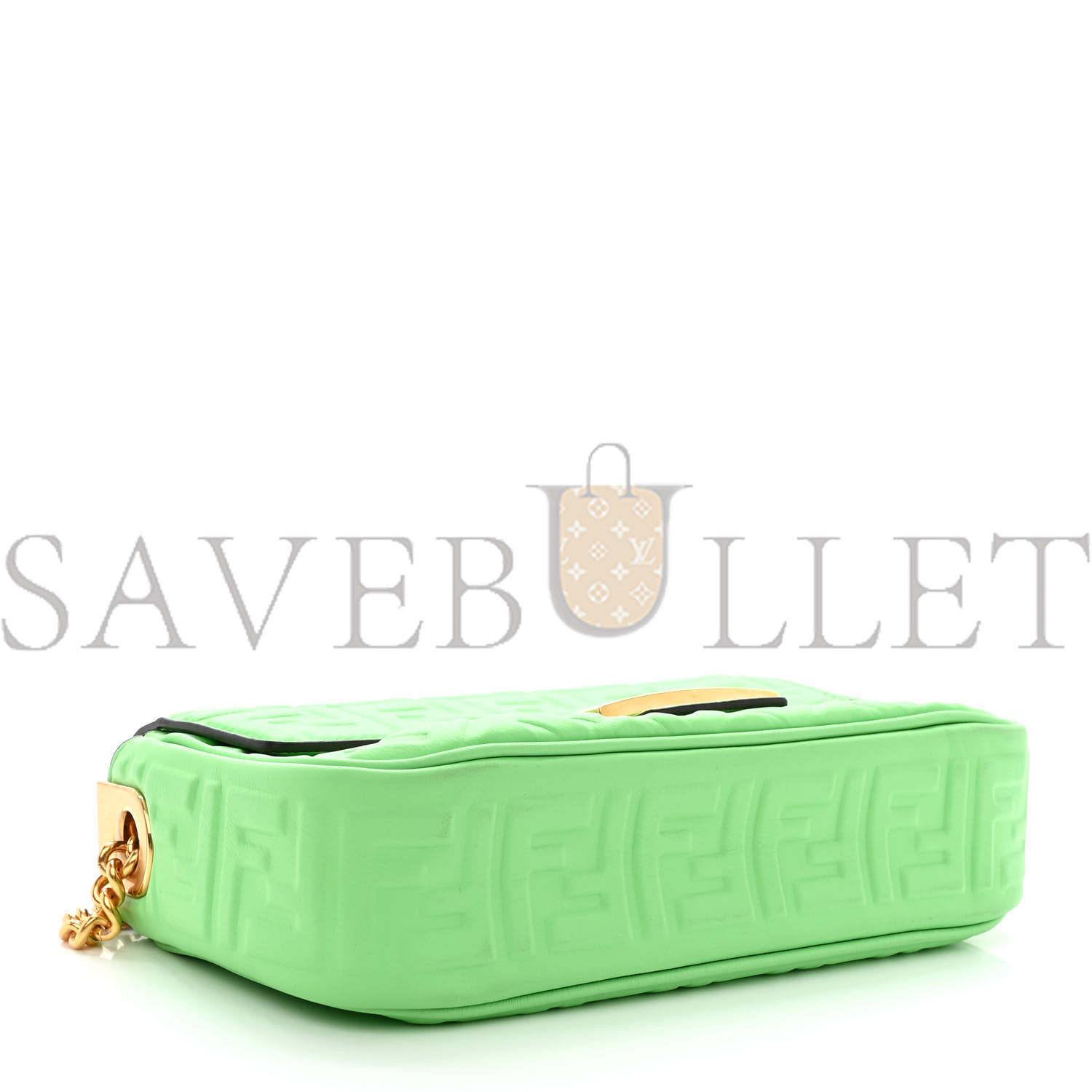 FENDI NAPPA SMALL FF EMBOSSED MIDI CHAIN BAGUETTE EDAMAME (22*14*6cm) FENDI NAPPA SMALL FF EMBOSSED MIDI CHAIN BAGUETTE EDAMAME (22*14*6cm)