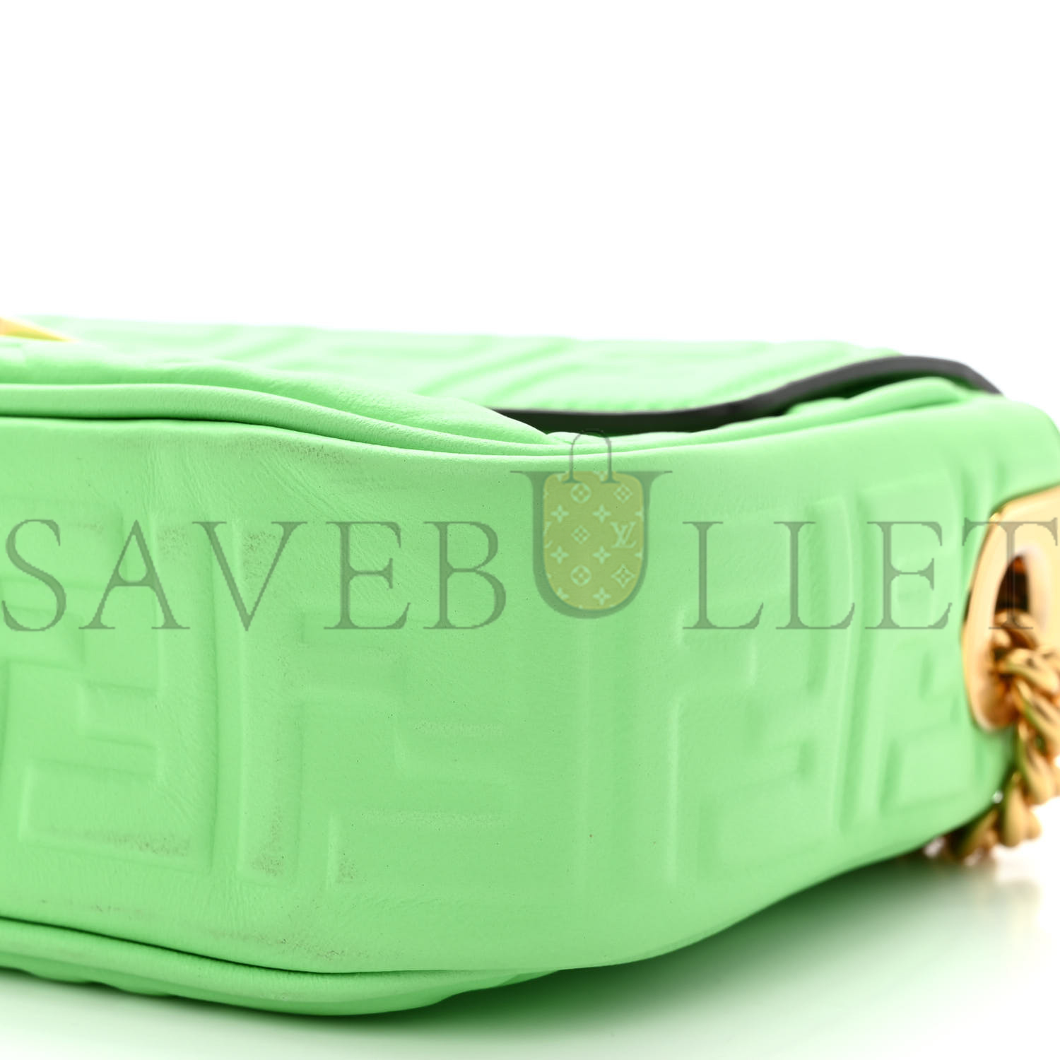 FENDI NAPPA SMALL FF EMBOSSED MIDI CHAIN BAGUETTE EDAMAME (22*14*6cm) FENDI NAPPA SMALL FF EMBOSSED MIDI CHAIN BAGUETTE EDAMAME (22*14*6cm)