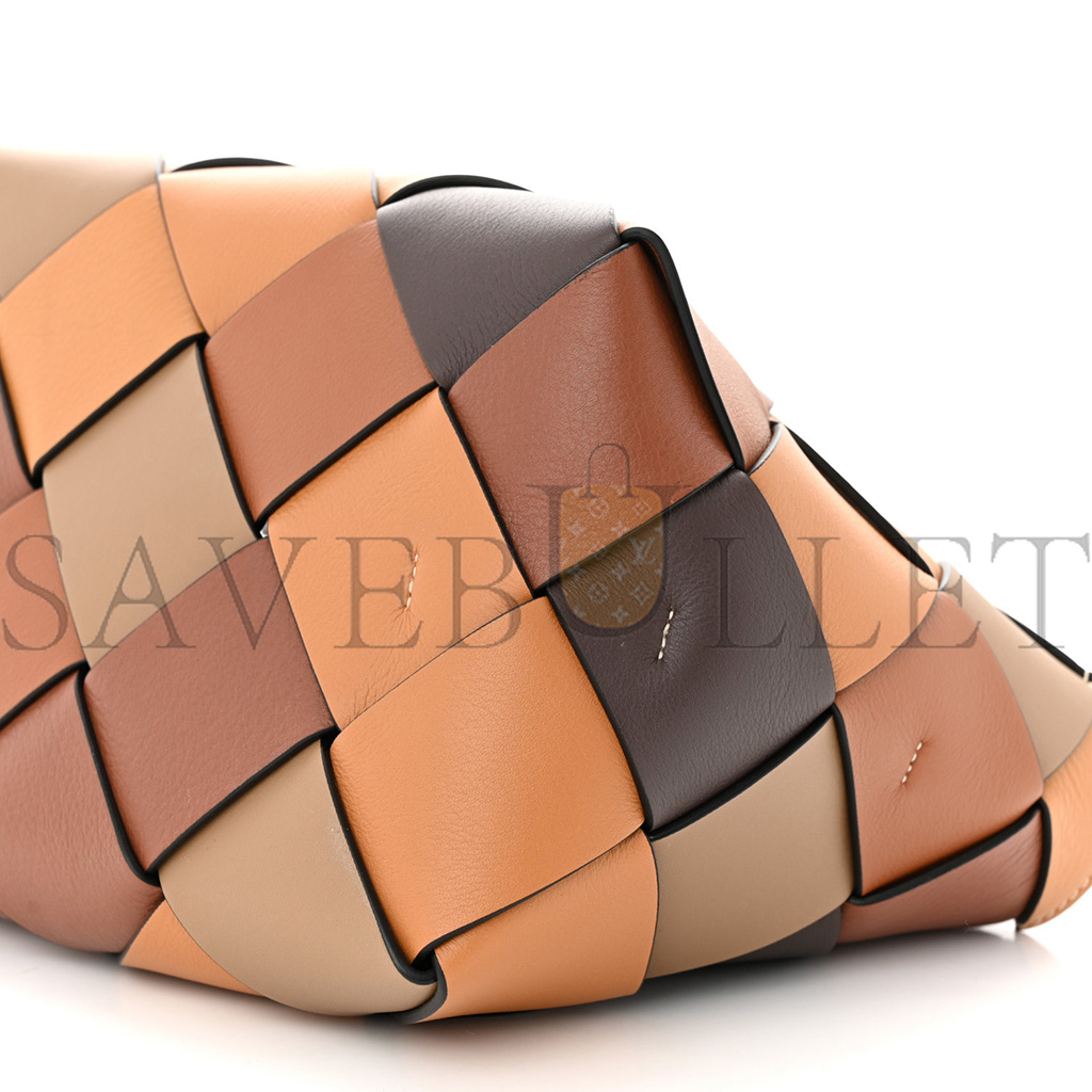 LOEWE CALFSKIN SMALL WOVEN BASKET SURPLUS BAG BROWN (23*22*15cm) LOEWE CALFSKIN SMALL WOVEN BASKET SURPLUS BAG BROWN (23*22*15cm)