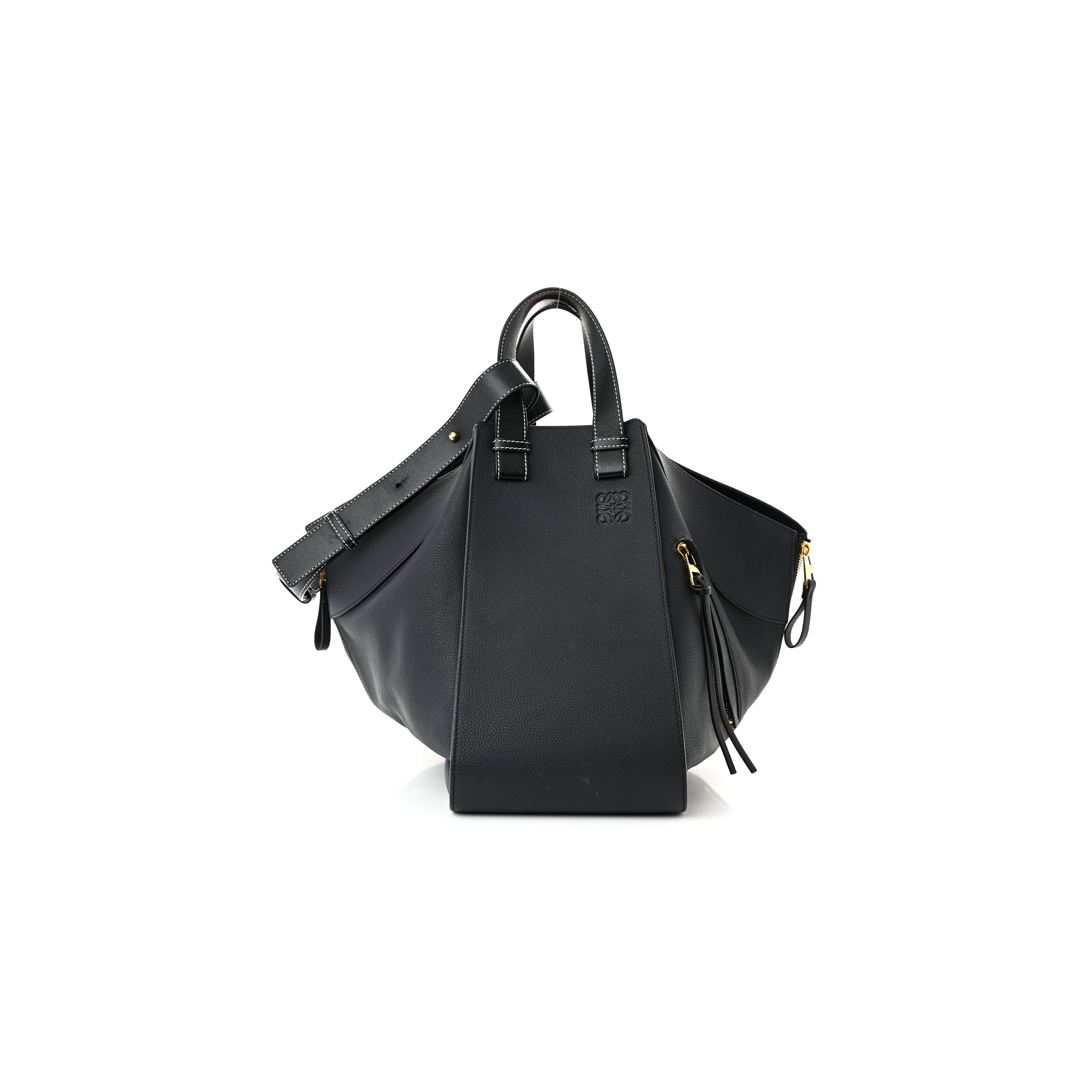 LOEWE CALFSKIN MEDIUM HAMMOCK SHOULDER BAG BLACK (33*31*17cm) LOEWE CALFSKIN MEDIUM HAMMOCK SHOULDER BAG BLACK (33*31*17cm)