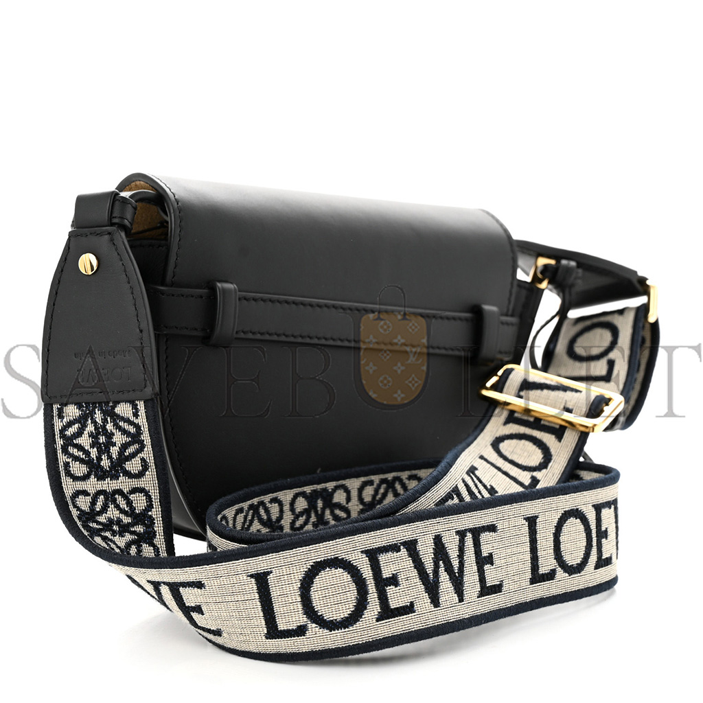 LOEWE CALFSKIN JACQUARD MINI GATE DUAL BAG BLACK (23*13*9cm) LOEWE CALFSKIN JACQUARD MINI GATE DUAL BAG BLACK (23*13*9cm)